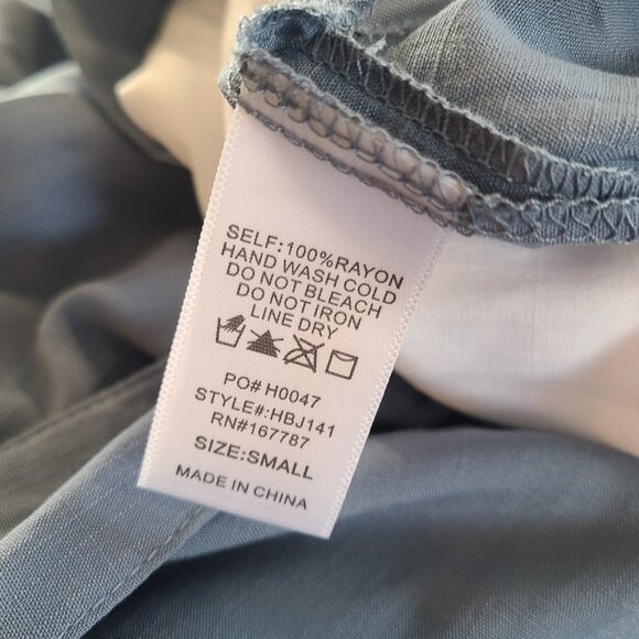 Altar'd State Jumpsuit Wide Leg Blue White Sleeveless Strappy Minimal NEW Sm $85 - Picture 6 of 10